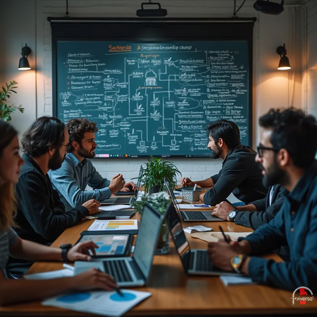 Equipo de desarrollo colaborando